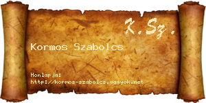 Kormos Szabolcs névjegykártya